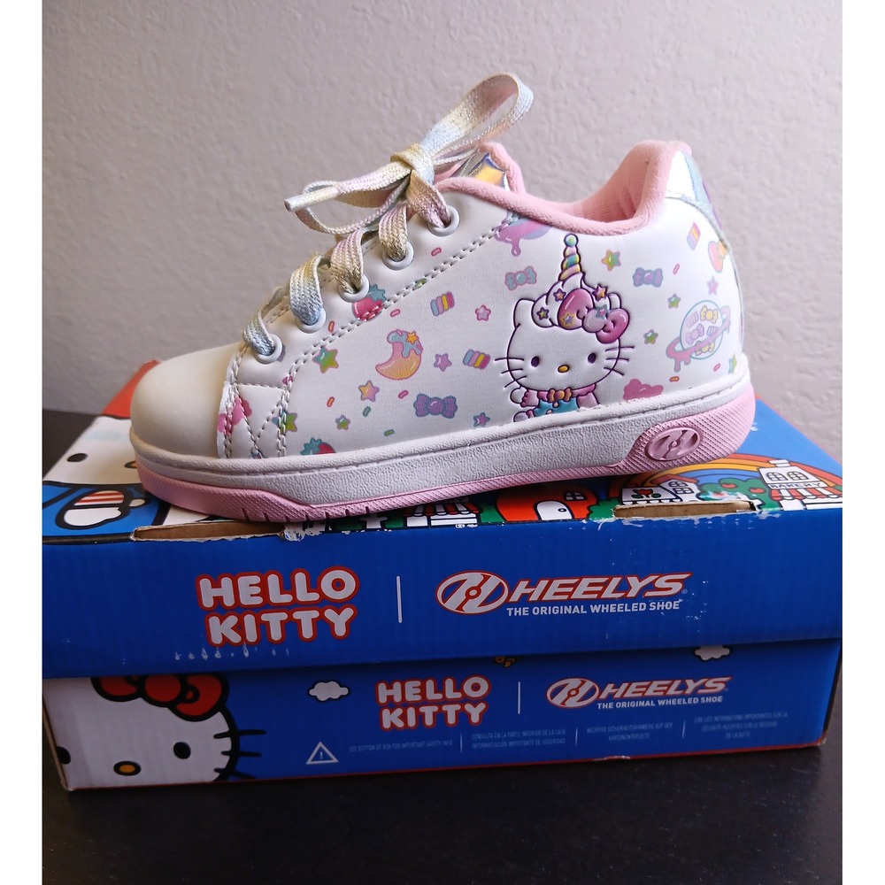 Heelys x Hello Kitty Split X2 Kids White Pink Wheeled Shoes HE01529100 Size 13C